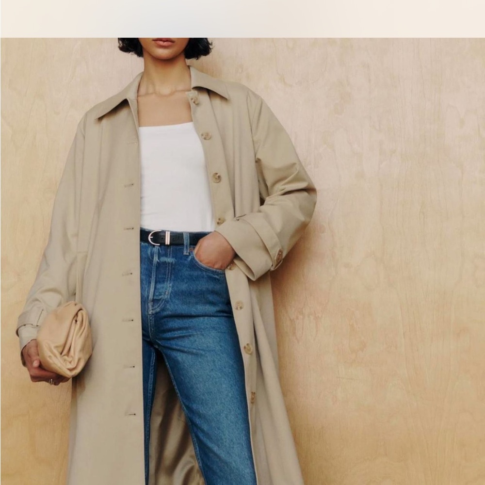 Reformation Beige Danny Trench Coat